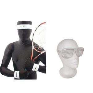 NWT Morphsuits Adult 3-piece WHITE Sweatband Costume Set with Sunglasses